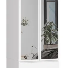 Ak furniture Šatníková skriňa Star so zrkadlom 60 cm biela