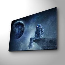 Wallity Obraz s LED osvetlením ASTRONAUT VO VESMÍRE II 45 x 70 cm