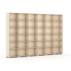 Knižnica SILVER LINE, 6 stĺpcov, 2230 x 3600 x 400 mm, breza