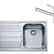Franke Sety - Set N87, drez LLX 611/7 z nehrdzavejúcej ocele a batéria FC 3055.031, nerezová/chróm 101.0650.598