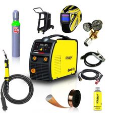 Kowax Genimig 220 LCD + Horák + Káble + Red. Ventil + Kukla + Drôt + Sprej + Vozík + Redukcia + plná Fľaša Co2
