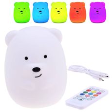 Nočná lampa Teddy Bear Silicone LED + diaľkové ovládanie Jokomisiada ZA3294