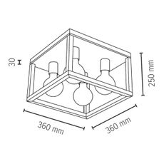 Spot-Light 9154474 - Stropné svietidlo KAGO 4xE27/60W/230V matný dub