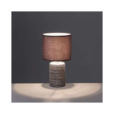 Hnedá stolová lampa s textilným tienidlom (výška 33,5 cm) – Casa Selección