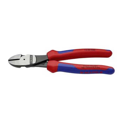 Výkonné bočné frézy 200 mm KNIPEX 74 02 200 - leštená hlava, viaczložkové puzdrá