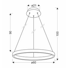 LED Luster na lanku HASHIM LED/34W/230V pr. 60 cm medená