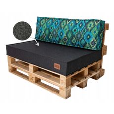 Golden Garden Paletové sedenie GG49 podsedák a vankúš 120cm x 80cm x 15cm tmavo sivá zelená