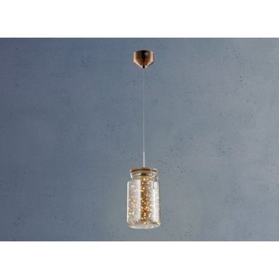 Klausen 142029 - LED Luster na lanku JAR LED/5W/230V medená/drevo