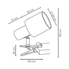 Spot-Light 2236174WK - Lampa s klipom TREEHOUSE 1xE27/25W/230V