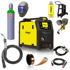 KOWAX GeniMig®240DP LCD SET + Horák + Kukla + Ventil + Podvozok + plná Argon Fľaša + Sprej + 5kg Drôt + Káble