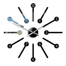 ModernClock 3D nalepovacie hodiny Metro čierne