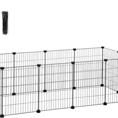 SONGMICS Ohrádka pre zvieratá Rodrigo 143 cm čierna