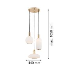 Argon 1489 - Luster na lanku SAGUNTO 3xE27/15W/230V mosadz