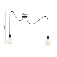 Luster na lanku MIROS 2xE27/60W/230V pavúk čierna