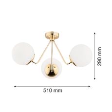 Argon 1481 - Luster prisadený TOMAR 3xE27/15W/230V mosadz