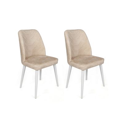 Súprava jedálenských stoličiek Dallas Beige and White, 4 ks