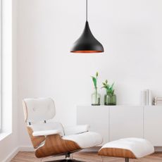Čierne závesné svietidlo s kovovým tienidlom ø 41 cm Berceste – Opviq lights