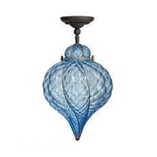 SIRU - Prisadený luster GOCCIA 1xE27/60W/230V pr. 25 cm modrá/hnedá benátske sklo