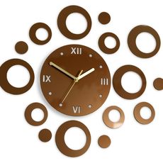 ModernClock 3D nalepovacie hodiny Ring medené