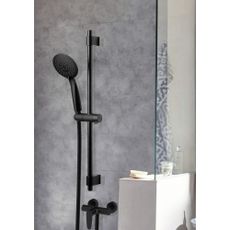Čierny sprchový set z nerezovej ocele 66 cm Young - Wenko