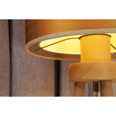 Duolla - Stolná lampa WOOD BOHO 1xE27/15W/230V pr. 25 cm medená/hnedá/béžová