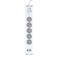 Winner Group - Prepäťová ochrana 5Z + 2xUSB-A + 1xUSB-C biela