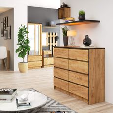 Komoda K120 8SZ CLP - remeselný dub