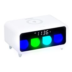 Grundig - LED Nočná lampa s budíkom a bezdrôtovým nabíjaním LED/5W/230V