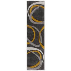 Flair Rugs koberce Behúň Hand Carved Elude Orb Ochre - 60x230 cm