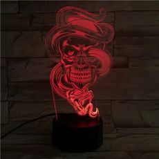 3Dmix 3DL-SMRT030 – 3D LED nočná lampa - Lebka s hadom (Smart)
