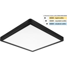 Top Light-LED Stropné svietidlo REVIT LED/24W/230V 3000/4000/6500K 30x30 cm čierna