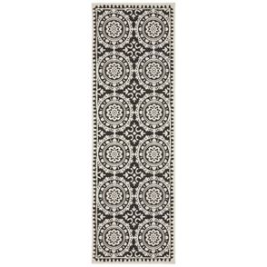 NORTHRUGS - Hanse Home koberce Behúň Twin Supreme 104129 Black / Cream – na von aj na doma - 80x350 cm