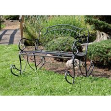 Čierna kovová záhradná lavica Dares - Garden Pleasure