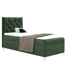 Boxspringová posteľ, 90x200, zelená látka Velvet, ľavá, GULIETTE + darček