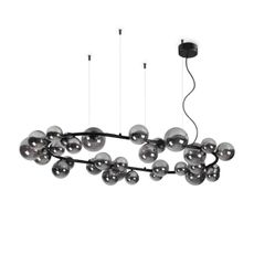 Ideal Lux - LED Luster na lanku PERLAGE 30xG9/3W/230V 143 cm čierna/dymová
