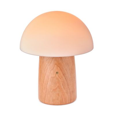 Stmievateľná stolová lampa v prírodnej farbe so skleneným tienidlom (výška 32 cm) Alice - Gingko