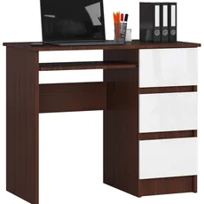 Ak furniture Písací stôl A-6 90 cm wenge/biely pravý