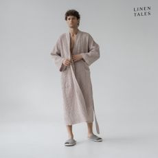 Béžový župan veľkosť XXL Honeycomb - Linen Tales