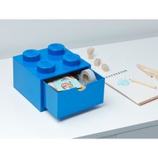 Modrý stolový box so zásuvkou LEGO®, 15 x 16 cm