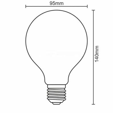 LED Žiarovka FILAMENT SHAPE G95 E27/4W/230V 1800K dymová