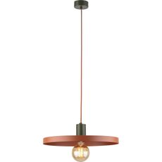 Luster na lanku SILA 1xE27/15W/230V pr. 40 cm tehlová/zelená
