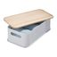 Sivý úložný box s vekom z dreva paulownia iDesign Eco Handled, 21,3 x 43 cm