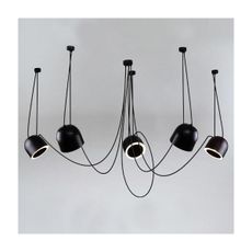 Shilo 9038 - Luster na lanku DOHAR 5xE14/15W/230V pavúk čierna