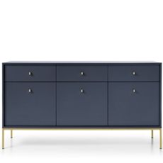 Piaski Komoda Mono II 154 cm modrá/zlatá