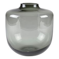 Sivá sklenená váza (výška 21 cm) Daun – Villa Collection