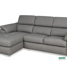 Kožená rohová sedacia súprava LOREN II, Ľavá, sivá (madras - 128 grey)