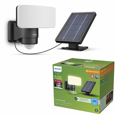 Philips Tylus UltraEfficient Security solárny LEDreflektor, senzor, čierny, 6 W, 1000/50 lm, 3000 K