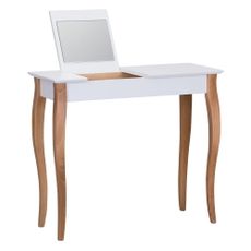 Biely toaletný stolík so zrkadlom Ragaba Dressing Table, dĺžka 85 cm