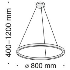 Maytoni MOD058PL-L42B4K - LED Luster na lanku RIM LED/51W/230V pr. 80 cm čierna