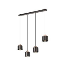 Čierne kovové závesné svietidlo 12x75 cm Olena - Candellux Lighting